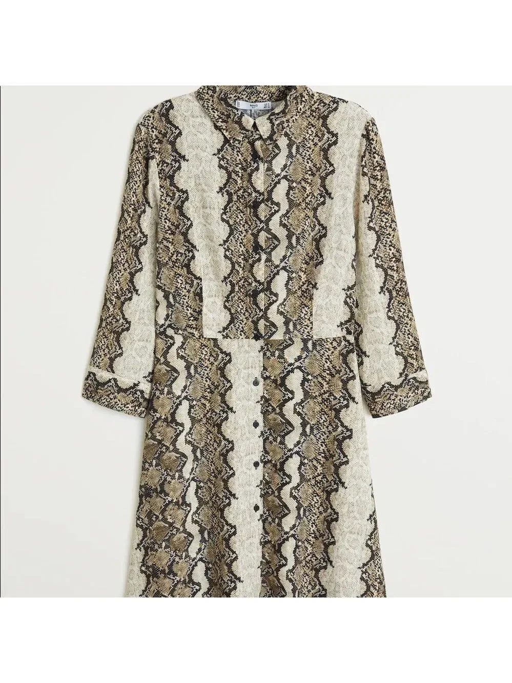 Mng New with tag long sleeve snake print button down dress size extra small